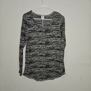 Everlast Long Sleeve Tissue Tee Size Medium Gray and Black